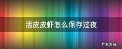 活皮皮虾如何保存过夜 活皮皮虾怎么保存过夜