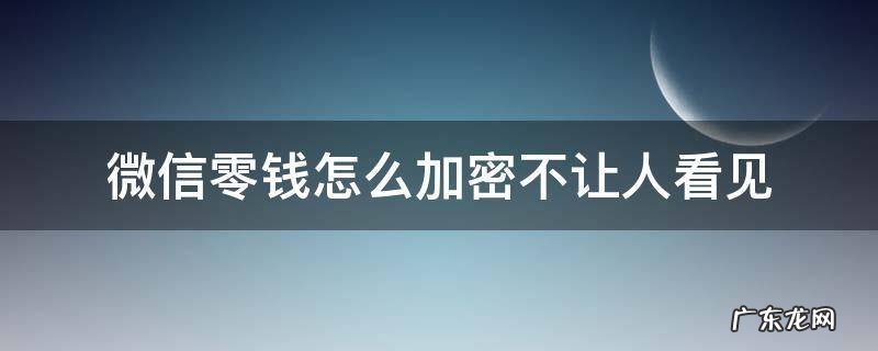 微信零钱怎么加密不让人看见 微信零钱怎么加密不让人看见苹果