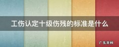 工伤认定十级伤残的标准是什么 工伤认定十级伤残的标准是什么意思