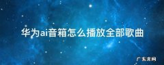 华为ai音箱怎么播放全部歌曲 华为ai音箱怎么播放音乐