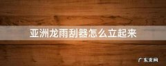 亚洲龙的雨刮怎样能抬起来 亚洲龙雨刮器怎么立起来