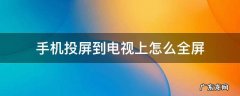 手机投屏到电视上怎么全屏 手机投屏到电视上怎么全屏播放