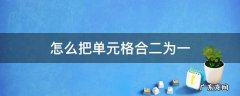怎么把单元格合二为一 两个单元格
