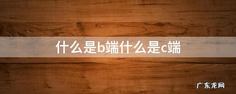什么是B端什么是C端 什么是b端什么是c端