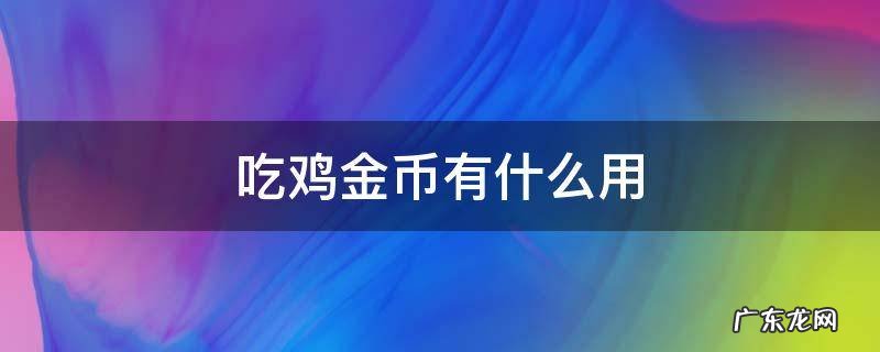 吃鸡金币有什么用? 吃鸡金币有什么用