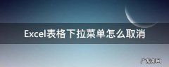 Excel表格取消下拉菜单 Excel表格下拉菜单怎么取消