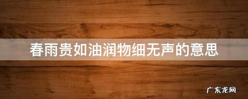 春雨贵如油润物细无声的意思 春雨贵如油,润物细无声谁写的