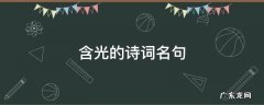 一句含光的诗词 含光的诗词名句