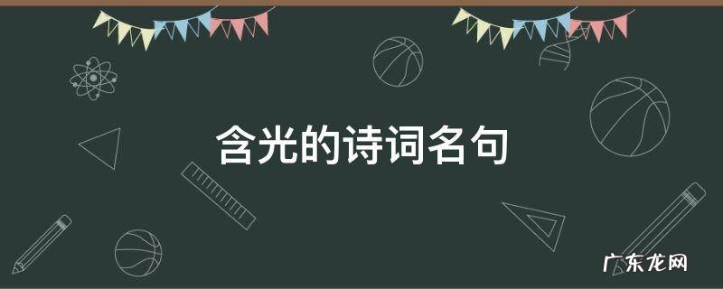 一句含光的诗词 含光的诗词名句