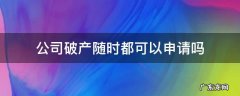 所有公司都可以申请破产吗 公司破产随时都可以申请吗