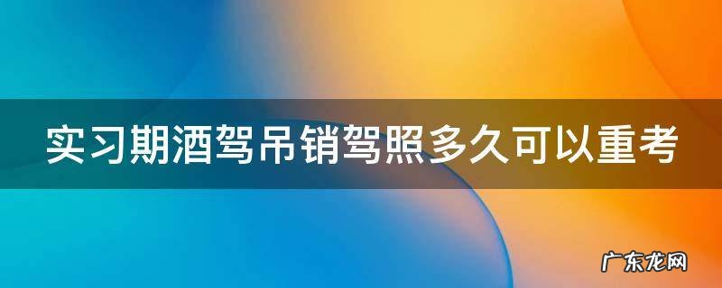 实习期酒驾吊销驾照多久可以重考