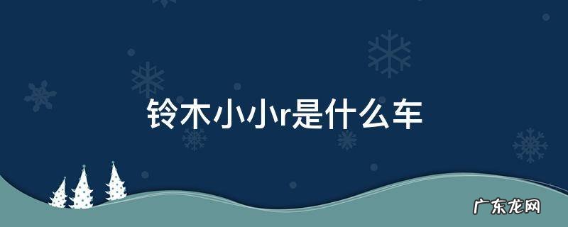 铃木小小r是什么车 铃木小r是什么车型