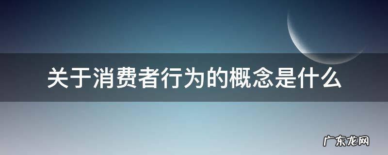 关于消费者行为的概念是什么 消费者行为概述