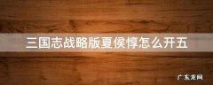 三国志战略版夏侯惇怎么开五 三国志战略版夏侯惇开5