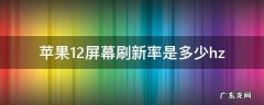 苹果12屏幕刷新率是多少hz 苹果12屏幕刷新率怎么看