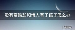 没有离婚却和情人有了孩子怎么办呀 没有离婚却和情人有了孩子怎么办