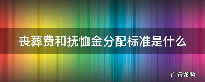 丧葬费和抚恤金分配标准是什么 丧葬费与抚恤金是什么意思