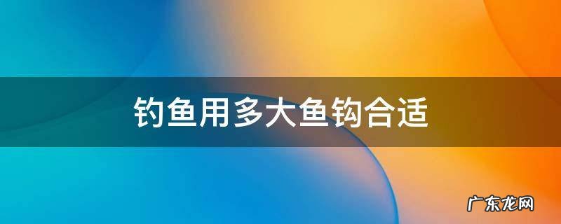 钓鱼用多大的鱼钩好 钓鱼用多大鱼钩合适