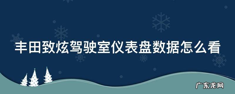 丰田致炫驾驶室仪表盘数据怎么看 丰田致炫仪表盘功能