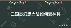 三国志幻想大陆如何变神将 三国志幻想大陆 神将