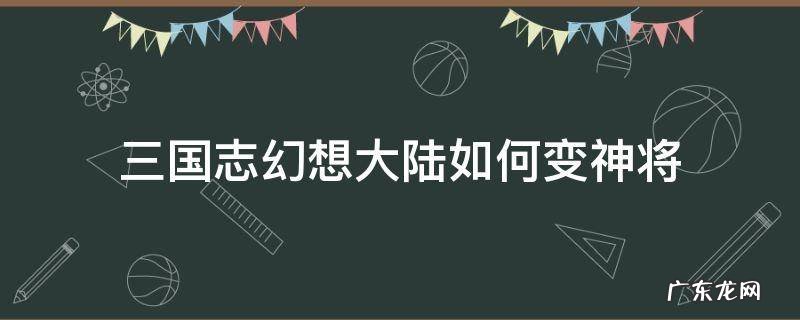 三国志幻想大陆如何变神将 三国志幻想大陆 神将