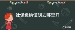 社保缴纳证明材料去哪里开 社保缴纳证明去哪里开