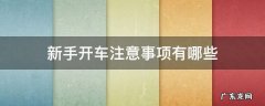 新手开车的注意事项有哪些 新手开车注意事项有哪些
