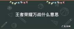 王者荣耀万战什么意思 王者荣耀万战指的是什么