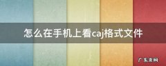 怎么在手机上看caj格式文件 如何在手机上看caj格式的文件