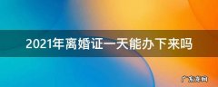 2021年离婚证一天能办下来吗 2021年离婚证一天能办下来吗两个孩子怎、么分配