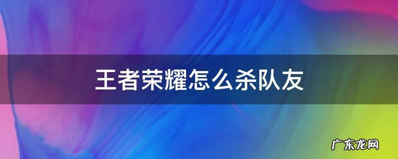 王者荣耀 杀队友 王者荣耀怎么杀队友