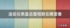 途岳仪表盘总里程数在哪里看 途岳仪表盘怎么看油耗