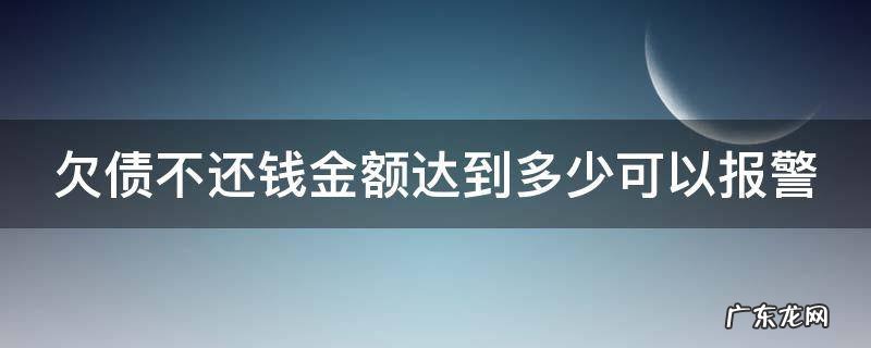 欠债不还钱金额达到多少可以报警 欠债不还钱金额达到多少可以报警抓人