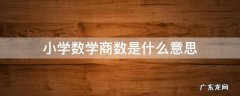 小学数学商数是什么意思 小学数学的商是什么意思