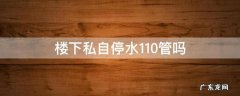 楼下私自停水110管吗 一楼私自停水向哪投诉