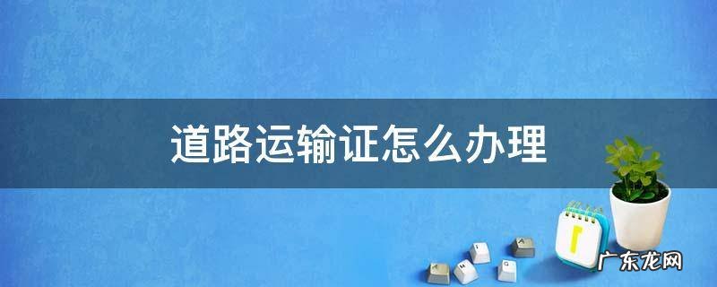 道路运输证怎么办理需要多少钱 道路运输证怎么办理