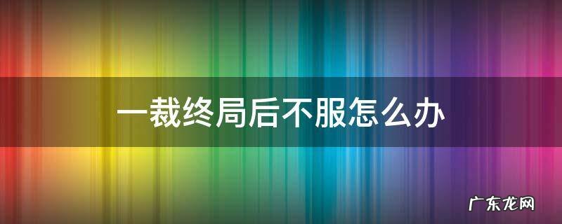一裁终局后不服怎么办 一裁终局后不服怎么办 双方同意