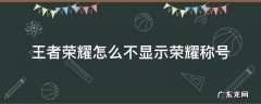 王者荣耀为啥不显示荣耀称号 王者荣耀怎么不显示荣耀称号