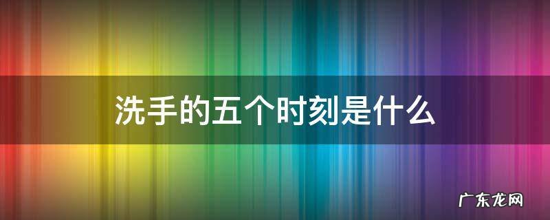 洗手的五个时刻是什么选择题 洗手的五个时刻是什么