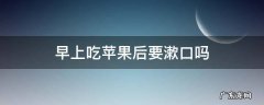 吃苹果后要马上漱口吗 早上吃苹果后要漱口吗