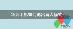 华为手机如何退出盲人模式快捷键 华为手机如何退出盲人模式