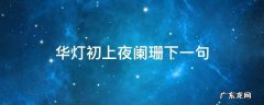 华灯初上夜阑珊什么意思 华灯初上夜阑珊下一句