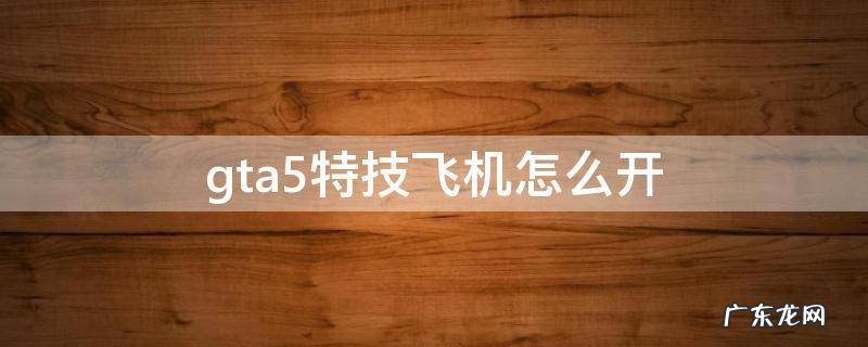 gta5特技飞机怎么开不了 gta5特技飞机怎么开