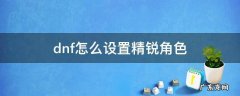 dnf怎么设置精锐角色技能 dnf怎么设置精锐角色