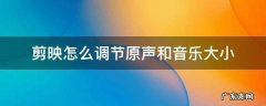 剪映怎么设置原声大小 剪映怎么调节原声和音乐大小