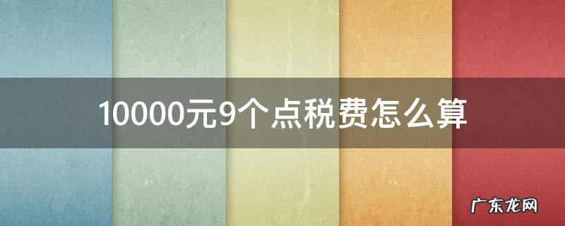 10000元9个点税费怎么算 10000元9个点税费怎么算税额