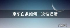 京东白条如何一次性还清分期 京东白条如何一次性还清