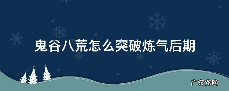 鬼谷八荒怎么突破炼气后期 鬼谷八荒练气初期怎么突破