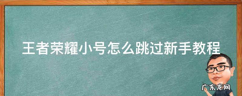 王者荣耀新号教学怎么跳过 王者荣耀小号怎么跳过新手教程