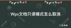 wps如何取消只读模式 Wps文档只读模式怎么取消